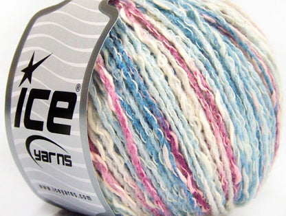 Lot of 8 Skeins ICE PASTEL COTTON (50% Cotton) Yarn Blue Shades Orchid White