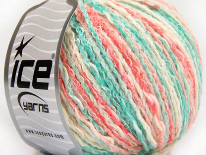 Lot of 8 Skeins Ice Yarns PASTEL COTTON (50% Cotton) Yarn Mint Green Salmon White