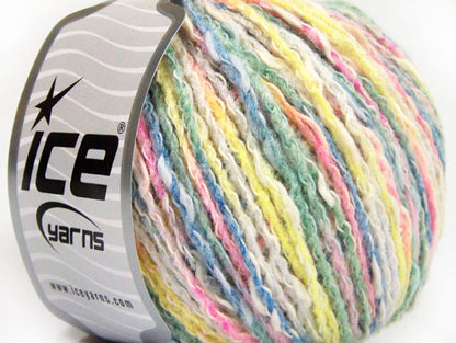 Lot of 8 Skeins Ice Yarns PASTEL COTTON (50% Cotton) Yarn Green Blue Yellow Pink White