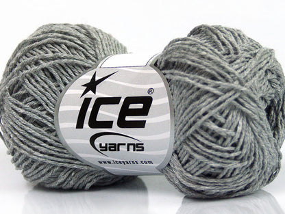 Lot of 8 Skeins ICE NATURAL COTTON FINE (100% Cotton) Yarn Grey Melange