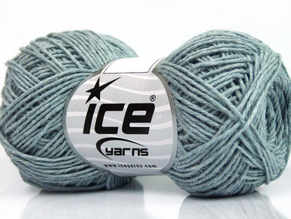 Lot of 8 Skeins ICE NATURAL COTTON FINE (100% Cotton) Yarn Bluish Grey