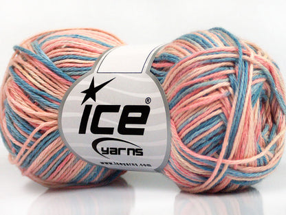 Lot of 8 Skeins Ice Yarns RIMINI COLOR Yarn Jeans Blue Pink Shades