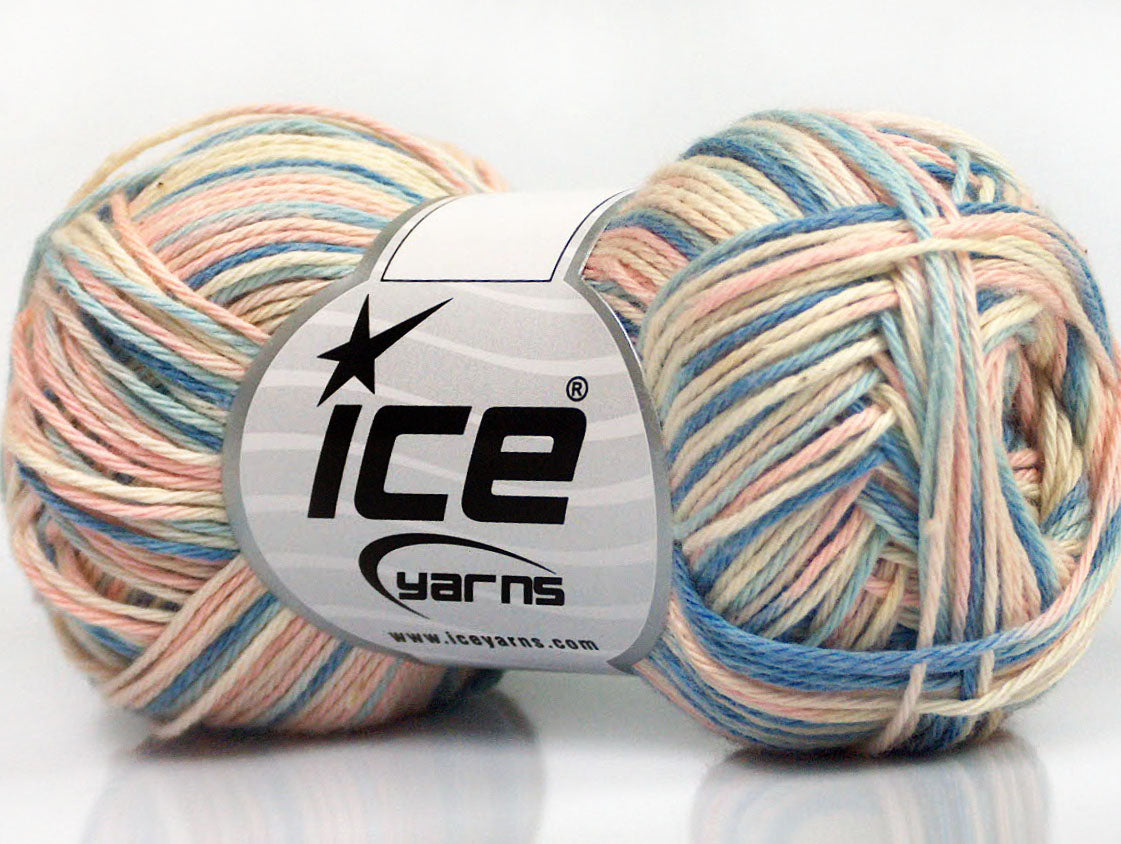 Lot of 8 Skeins Ice Yarns RIMINI COLOR Yarn Light Pink Cream Blue Shades