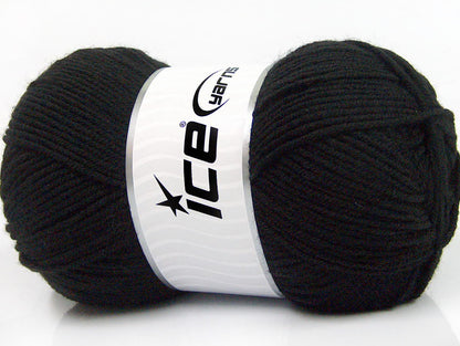 Lot of 4 x 100gr Skeins Ice Yarns SOFT TOUCH BABY Hand Knitting Yarn Black