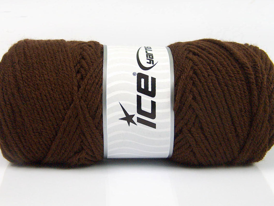 Lot of 4 x 100gr Skeins Ice Yarns SAVER 100 Hand Knitting Yarn Coffee Brown