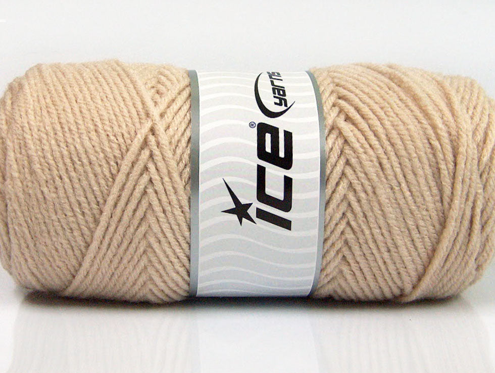 Lot of 4 x 100gr Skeins ICE SAVER 100 Hand Knitting Yarn Beige