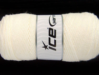 Lot of 4 x 100gr Skeins Ice Yarns SAVER 100 Hand Knitting Yarn Ecru