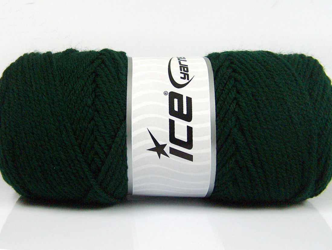 Lot of 4 x 100gr Skeins Ice Yarns SAVER 100 Hand Knitting Yarn Dark Green