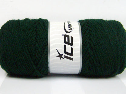 Lot of 4 x 100gr Skeins Ice Yarns SAVER 100 Hand Knitting Yarn Dark Green