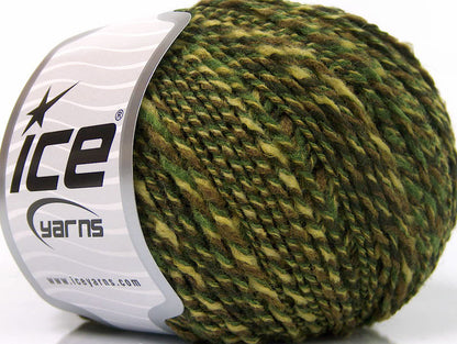 Lot of 8 Skeins ICE SALE WINTER (50% Wool) Hand Knitting Yarn Green Shades