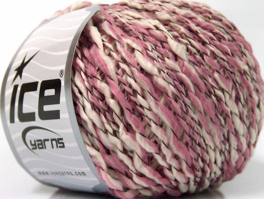 Lot of 8 Skeins Ice Yarns FLAMME DUO Hand Knitting Yarn Rose Pink White