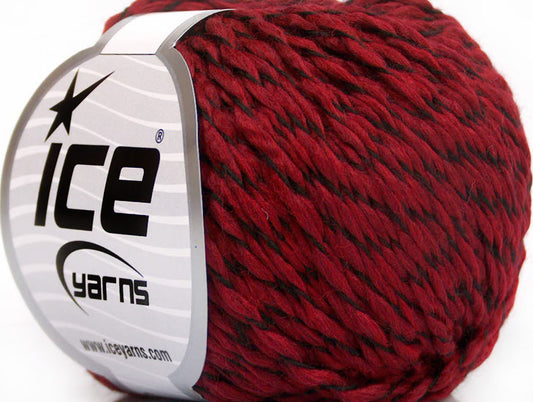 Lot of 8 Skeins ICE COLOR ACRYL Hand Knitting Yarn Dark Red