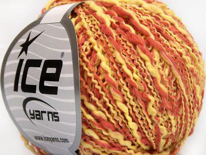 Lot of 8 Skeins ICE ANTONIO Hand Knitting Yarn Salmon Yellow