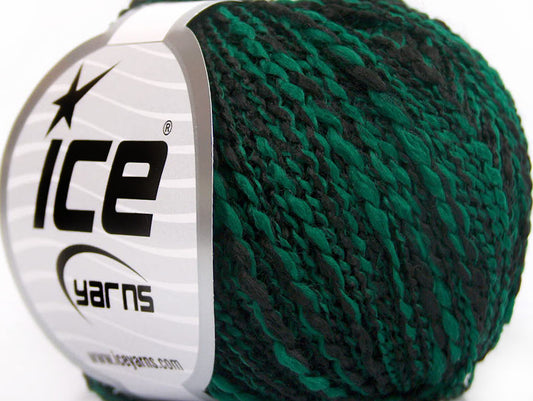 Lot of 8 Skeins ICE ANTONIO Hand Knitting Yarn Green Black