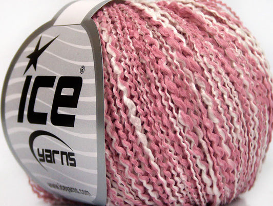 Lot of 8 Skeins ICE ANTONIO Hand Knitting Yarn Rose Pink White