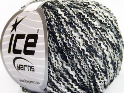Lot of 8 Skeins ICE ANTONIO Hand Knitting Yarn White Black