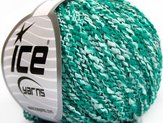 Lot of 8 Skeins ICE ANTONIO Hand Knitting Yarn Green White