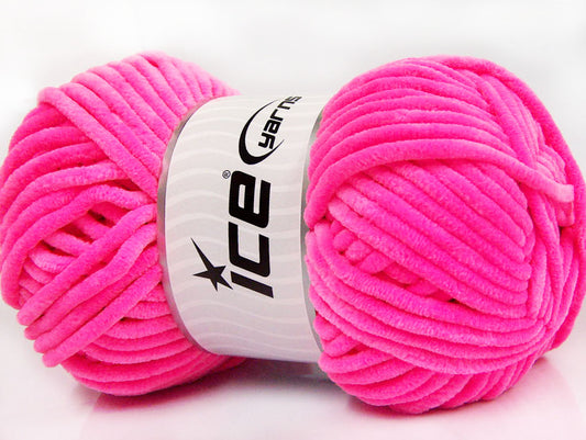 Lot of 4 x 100gr Skeins Ice Yarns CHENILLE ARAN (100% Microfiber) Yarn Pink