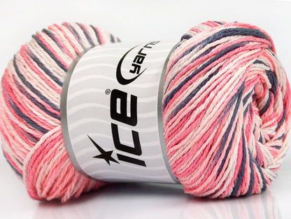 Lot of 4 x 100gr Skeins Ice Yarns DREAM Yarn Salmon Baby Pink Grey White