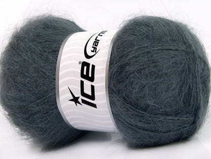 Lot of 4 x 100gr Skeins ICE MOHAIR (70% Mohair) Yarn Anthracite Black