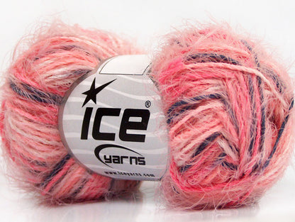 Lot of 8 Skeins Ice Yarns PRIMAVERA Hand Knitting Yarn Pink Salmon Anthracite