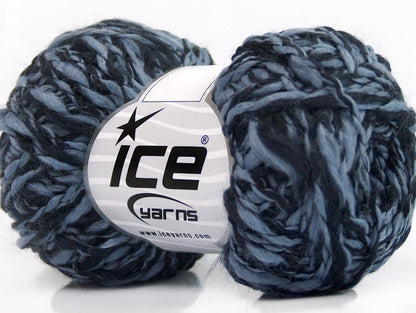 Lot of 8 Skeins ICE MURANO Hand Knitting Yarn Navy Blue