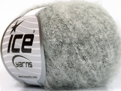 Lot of 10 Skeins ICE KID MOHAIR FINE (30% Kid Mohair) Hand Knitting Yarn Grey