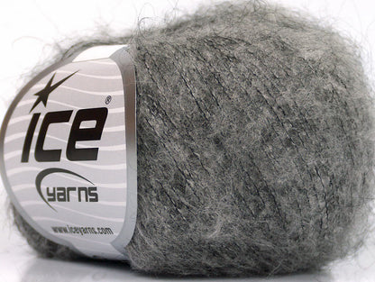 Lot of 10 Skeins ICE KID MOHAIR FINE (30% Kid Mohair) Hand Knitting Yarn Grey