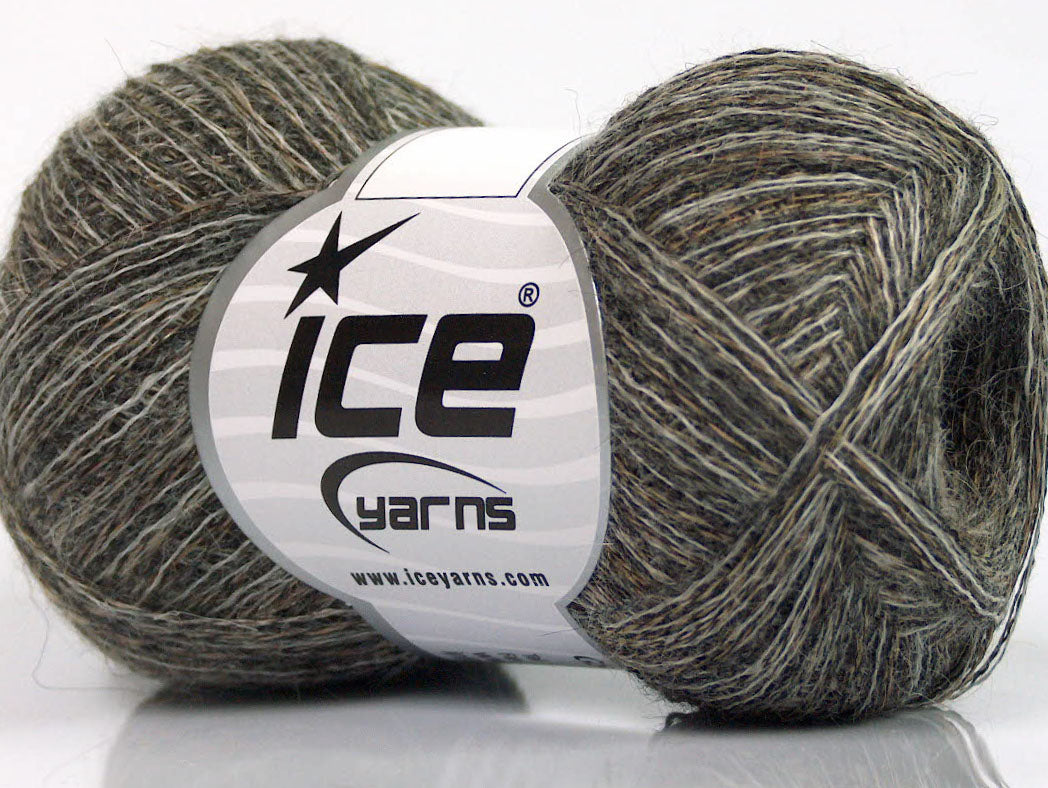 Lot of 8 Skeins ICE SALE LUXURY-PREMIUM (40% Baby Alpaca 10% Wool) Yarn Grey Brown Shades