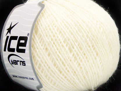 Lot of 8 Skeins ICE WOOL CORD SPORT (50% Wool) Hand Knitting Yarn Light Cream