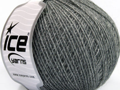 Lot of 8 Skeins ICE WOOL CORD SPORT (50% Wool) Hand Knitting Yarn Grey