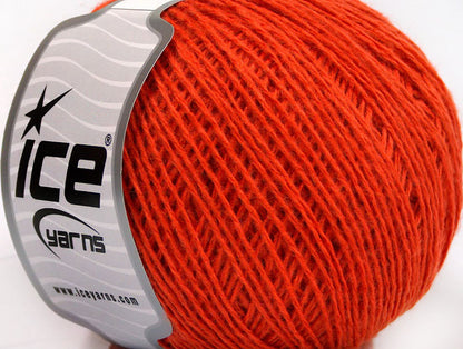 Lot of 8 Skeins Ice Yarns WOOL FINE (50% Wool) Hand Knitting Yarn Orange