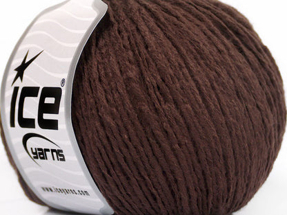 Lot of 8 Skeins Ice Yarns WOOL LIGHT (50% Wool) Hand Knitting Yarn Brown
