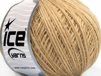 Lot of 8 Skeins Ice Yarns FLAMME WOOL FINE (50% Wool) Yarn Cafe Latte