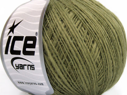 Lot of 8 Skeins Ice Yarns FLAMME WOOL FINE (50% Wool) Yarn Light Khaki