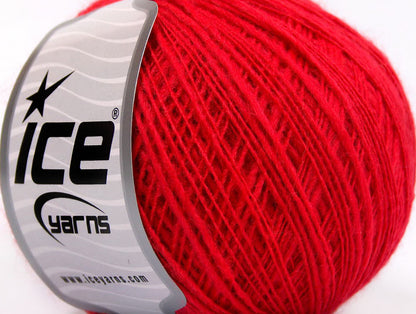 Lot of 8 Skeins Ice Yarns FLAMME WOOL FINE (50% Wool) Hand Knitting Yarn Red