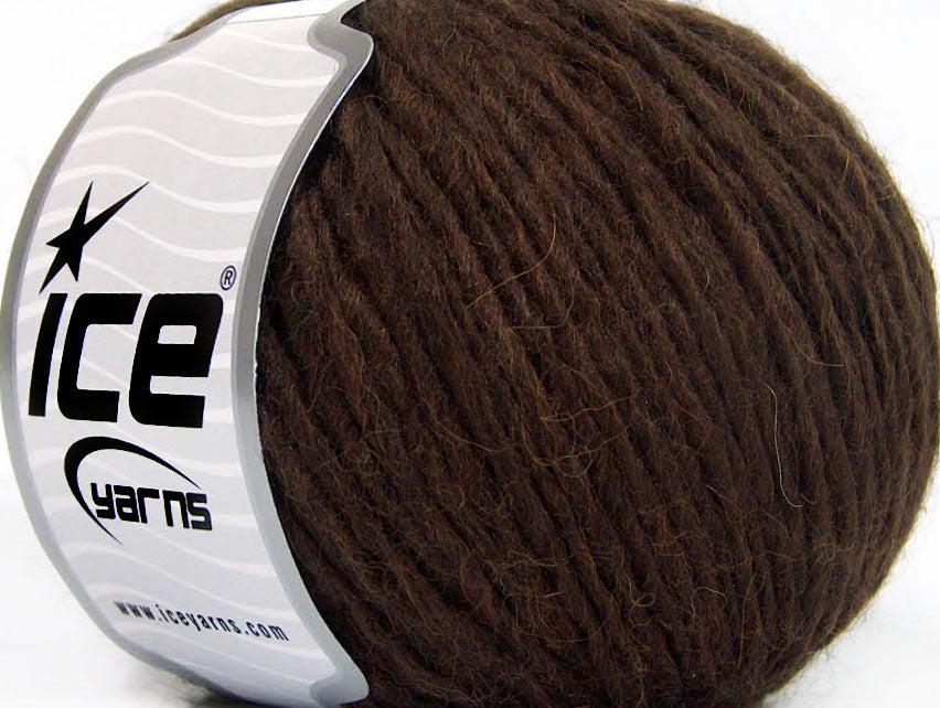 Lot of 8 Skeins Ice Yarns PERU ALPACA WORSTED (25% Alpaca 50% Merino Wool) Yarn Dark Brown