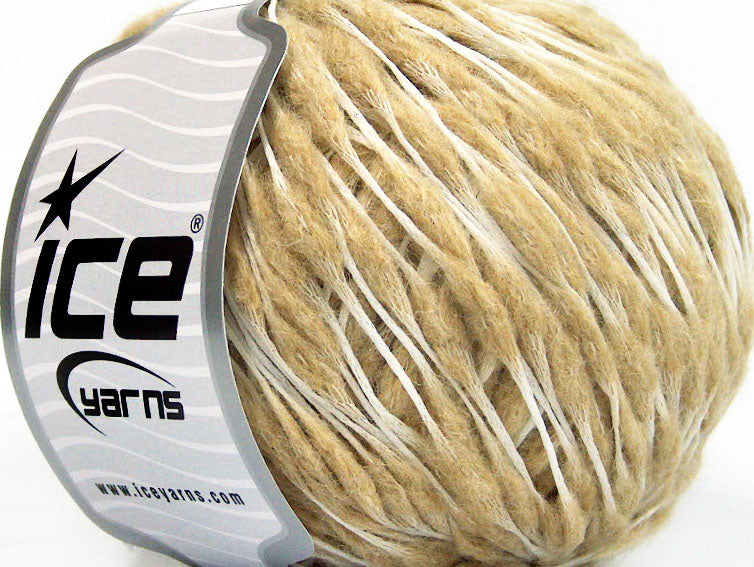 Lot of 8 Skeins Ice Yarns WOOL DROPS (50% Wool) Hand Knitting Yarn Beige Cream
