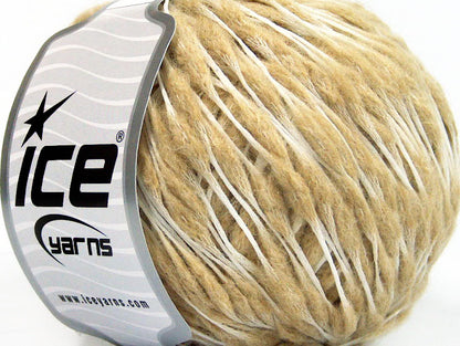 Lot of 8 Skeins Ice Yarns WOOL DROPS (50% Wool) Hand Knitting Yarn Beige Cream