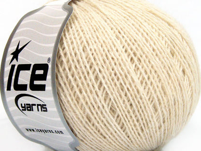 Lot of 8 Skeins ICE WOOL FINE (50% Wool) Hand Knitting Yarn Light Beige