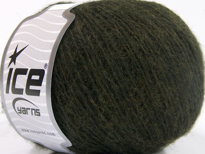 Lot of 8 Skeins Ice Yarns PHILIP ALPACA FINE (15% Alpaca 15% Wool) Yarn Dark Khaki