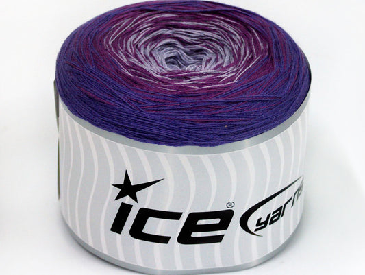 Lot of 2 x 150gr Skeins ICE CAKES COTTON FINE (50% Cotton) Yarn Purple Maroon Lilac