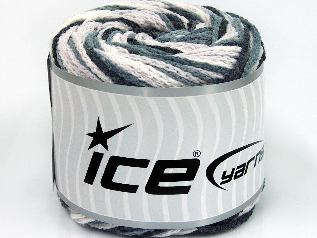 Lot of 2 x 150gr Skeins Ice Yarns CAKES AIR Yarn Black Grey White