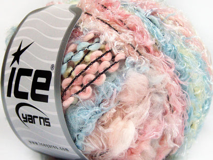 Lot of 8 Skeins ICE ANCONA (30% Wool) Yarn Light Pink Light Blue Light Yellow