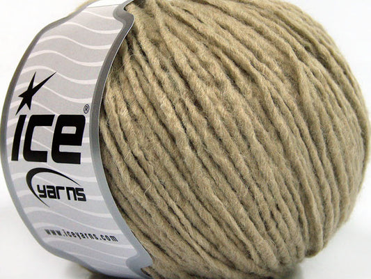 Lot of 8 Skeins Ice Yarns WOOL CORD ARAN (50% Wool) Yarn Dark Beige