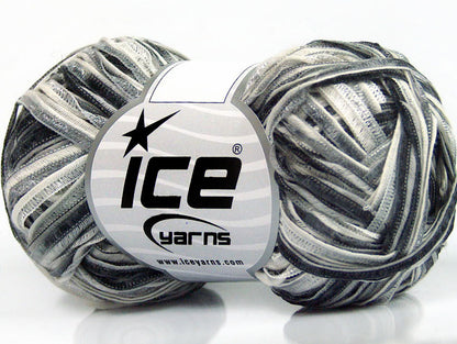 Lot of 8 Skeins ICE SALE SUMMER (50% Cotton) Yarn Grey Shades White