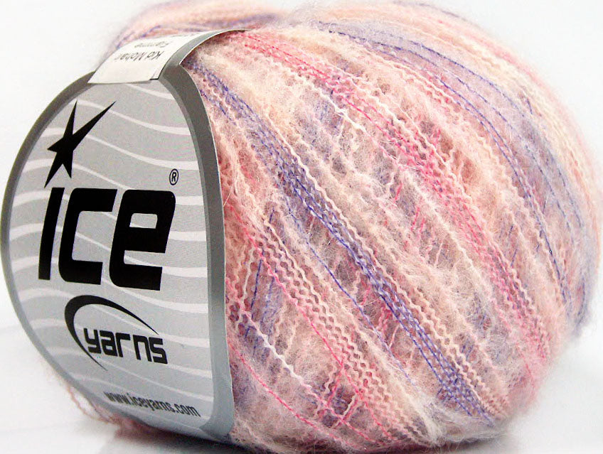 Lot of 10 Skeins Ice Yarns KID MOHAIR FLAMME (37% Kid Mohair) Yarn Pink Shades Lilac
