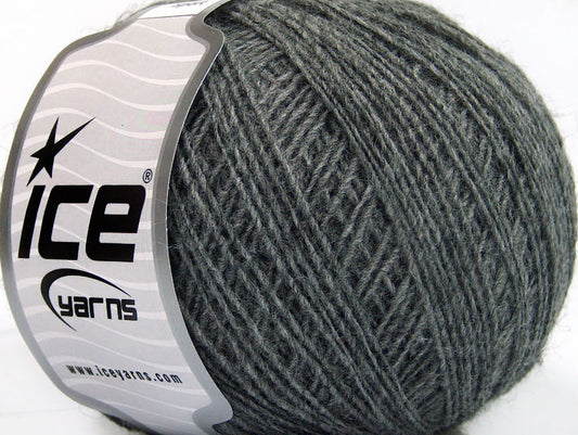 Lot of 8 Skeins ICE WOOL CORD SPORT (50% Wool) Hand Knitting Yarn Grey
