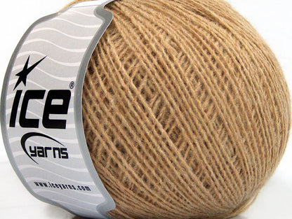 Lot of 8 Skeins Ice Yarns WOOL CORD SPORT (50% Wool) Yarn Cafe Latte