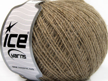 Lot of 8 Skeins ICE WOOL CORD SPORT (50% Wool) Hand Knitting Yarn Camel